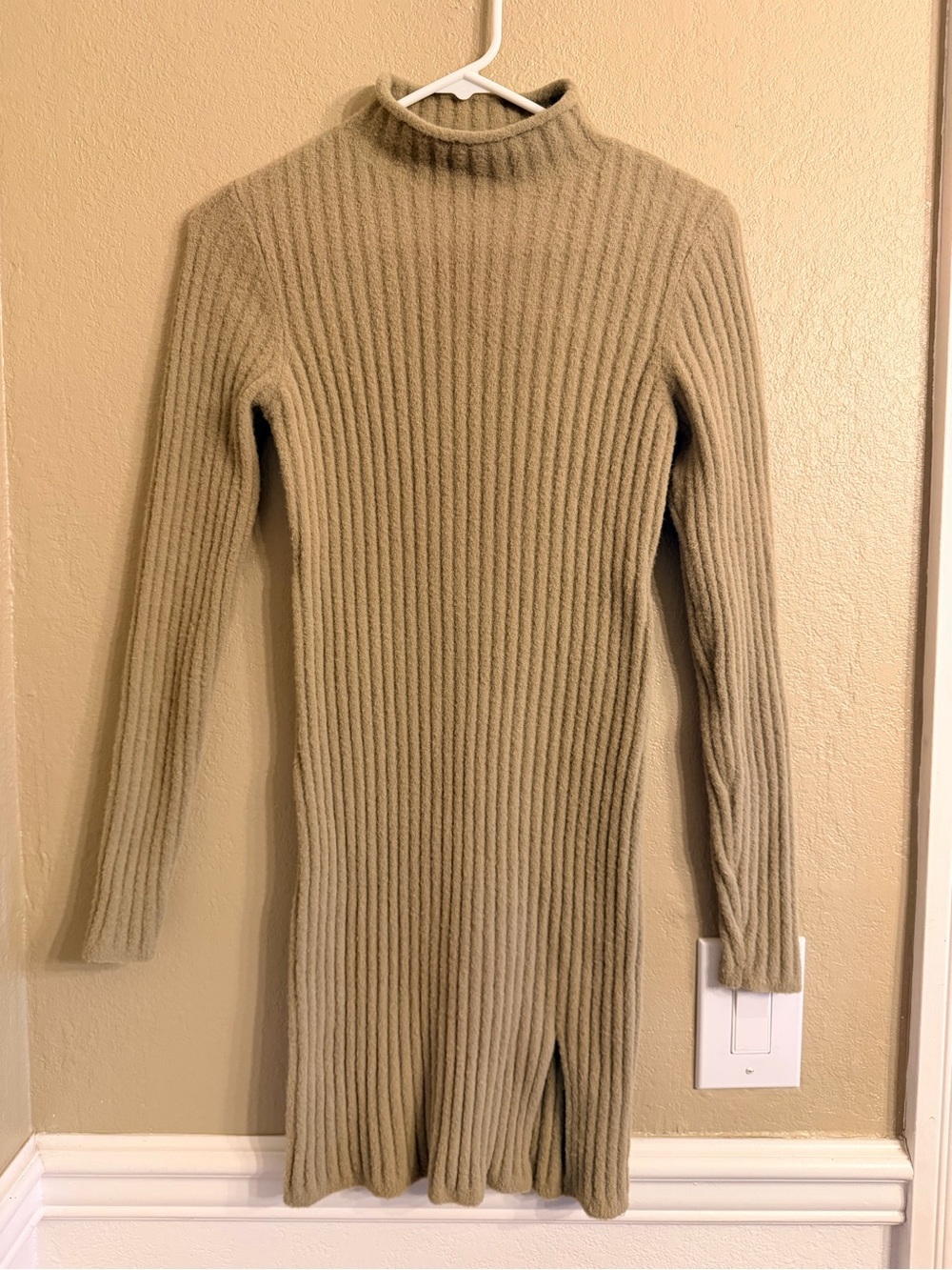 Wilfred Free for Aritzia cozy Ribbed Mock Neck Knit Dress
